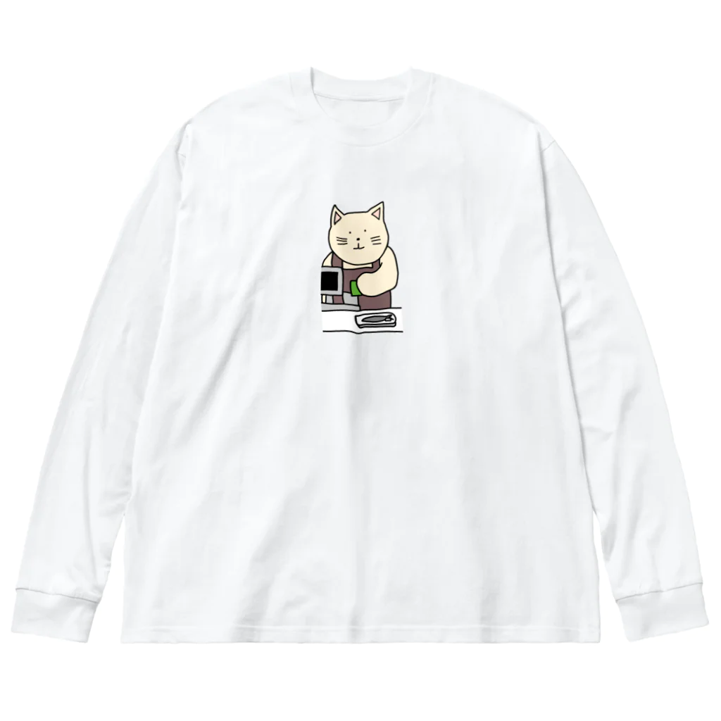 ＋Whimsyのレジねこ ビッグシルエットロングスリーブTシャツ