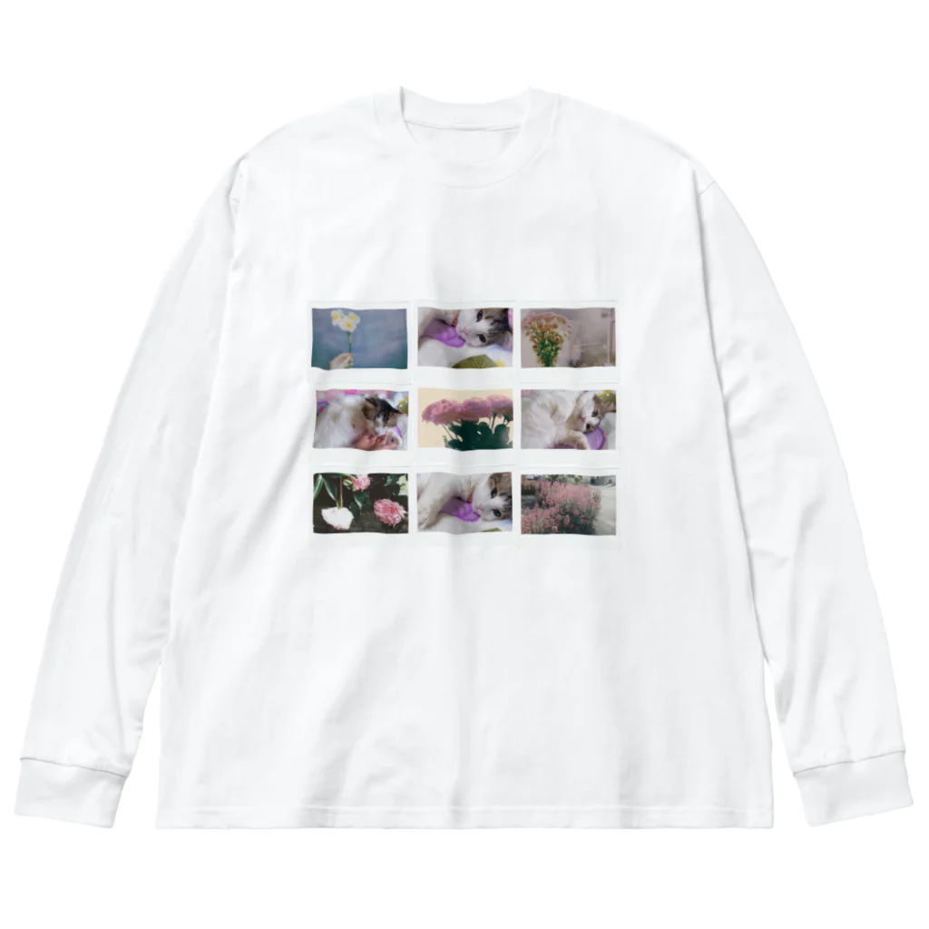 𝙈𝙊𝙈𝙊'𝙨 𝙎𝙝𝙤𝙥のMOMOと春のコラージュ Big Long Sleeve T-Shirt