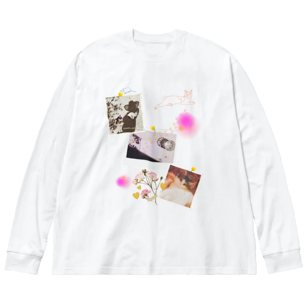 𝙈𝙊𝙈𝙊'𝙨 𝙎𝙝𝙤𝙥のMOMOとコラージュ-02 Big Long Sleeve T-Shirt