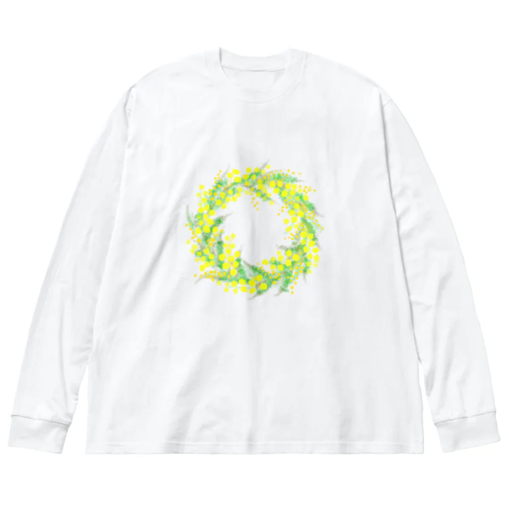 satoharuのミモザのリース Big Long Sleeve T-Shirt