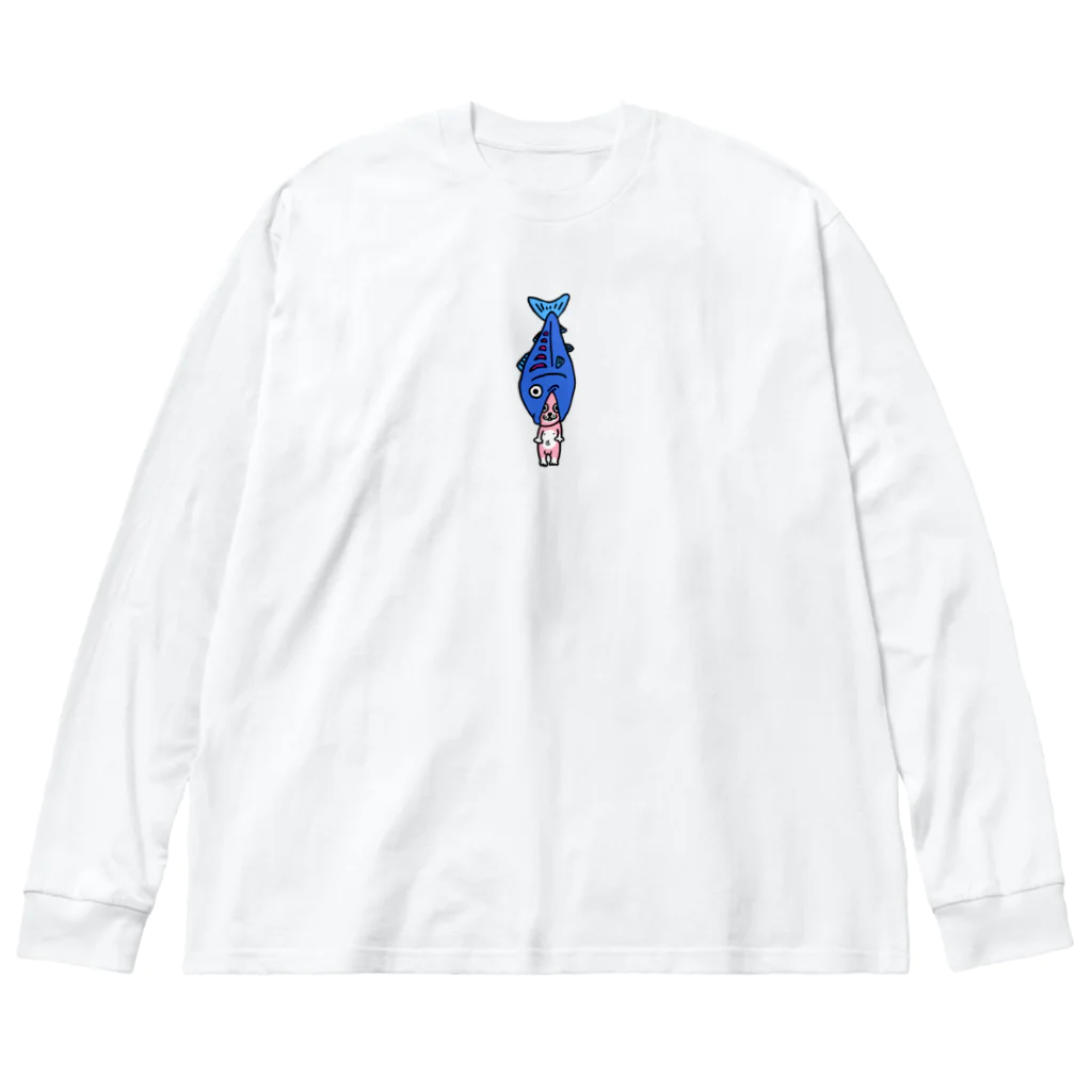 マッハナイスガイのしゃけうさ（小） Big Long Sleeve T-Shirt