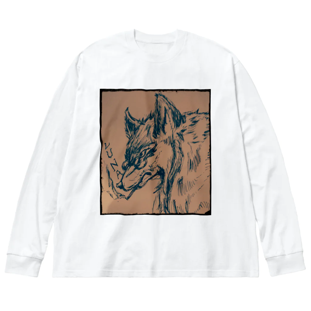 LILIの灰の狼【LUNA 】 ビッグシルエットロングスリーブTシャツ