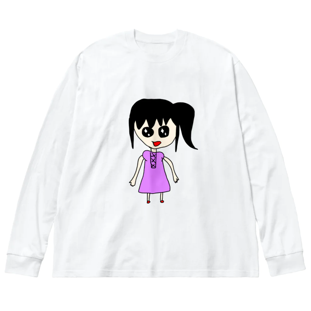 dokodemodoaの幼稚園児が描いたような絵 ビッグシルエットロングスリーブTシャツ