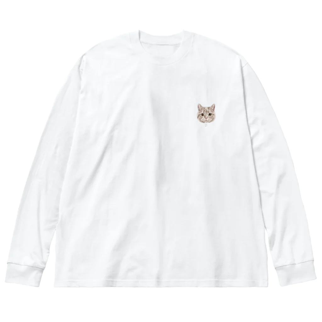 みきぞーん｜保護猫 ミッキー画伯と肉球とおともだちのD ビッグシルエットロングスリーブTシャツ