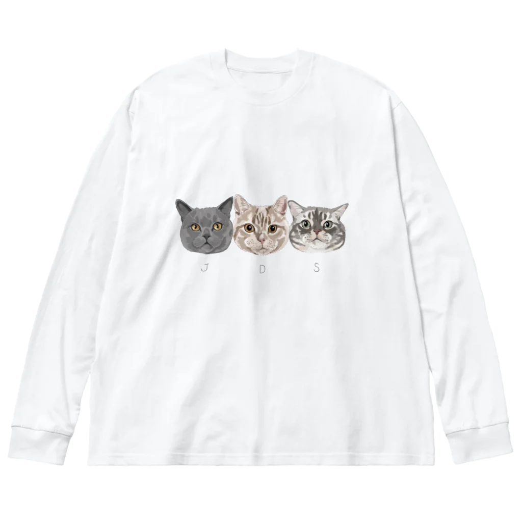 みきぞーん｜保護猫 ミッキー画伯と肉球とおともだちのJ&D&S ビッグシルエットロングスリーブTシャツ