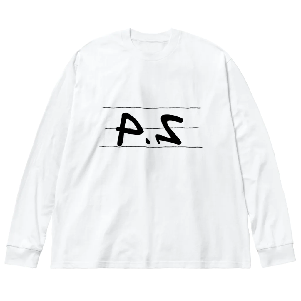 P.S公式グッズのP.Sロゴ大(黒) Big Long Sleeve T-Shirt