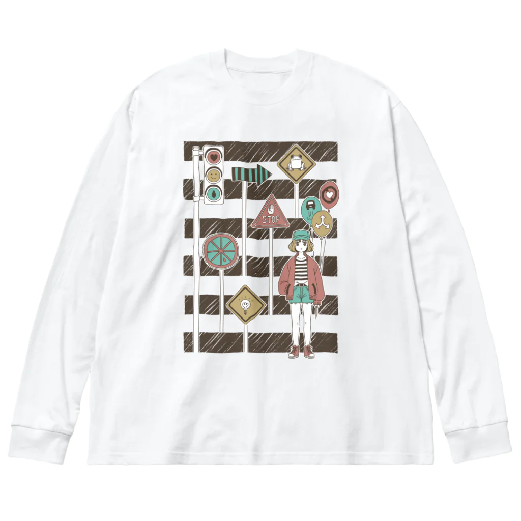 OKAKA屋の横断歩道 Big Long Sleeve T-Shirt