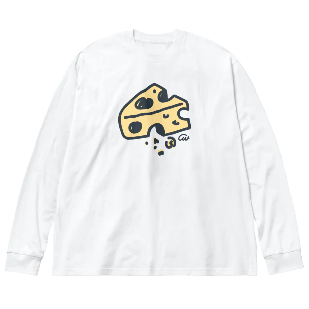 イラスト MONYAAT のねことネズミと例のチーズの例のチーズ ビッグシルエットロングスリーブTシャツ