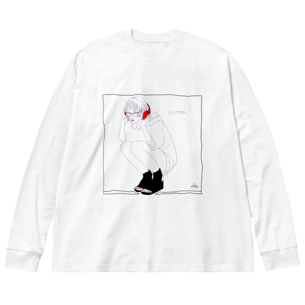 竹条いちいのLISTEN Big Long Sleeve T-Shirt