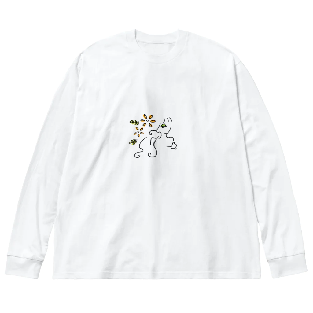 えまのflower marguerite Big Long Sleeve T-Shirt