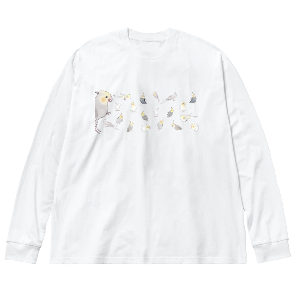 まめるりはことりのあつまれオカメインコちゃん【まめるりはことり】 Big Long Sleeve T-Shirt
