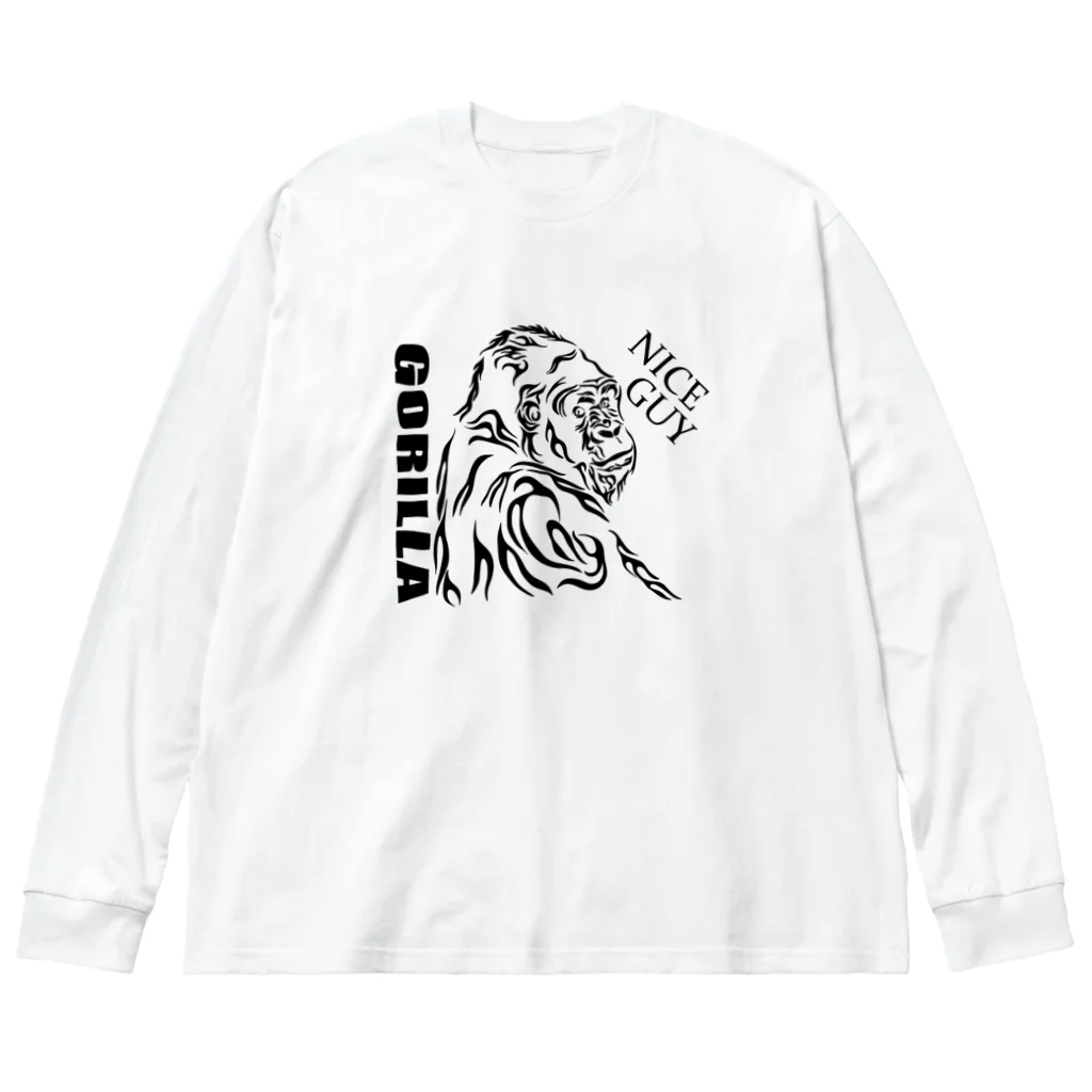 MisCreAntミスクリアントのトライバル ゴリラ Big Long Sleeve T-Shirt