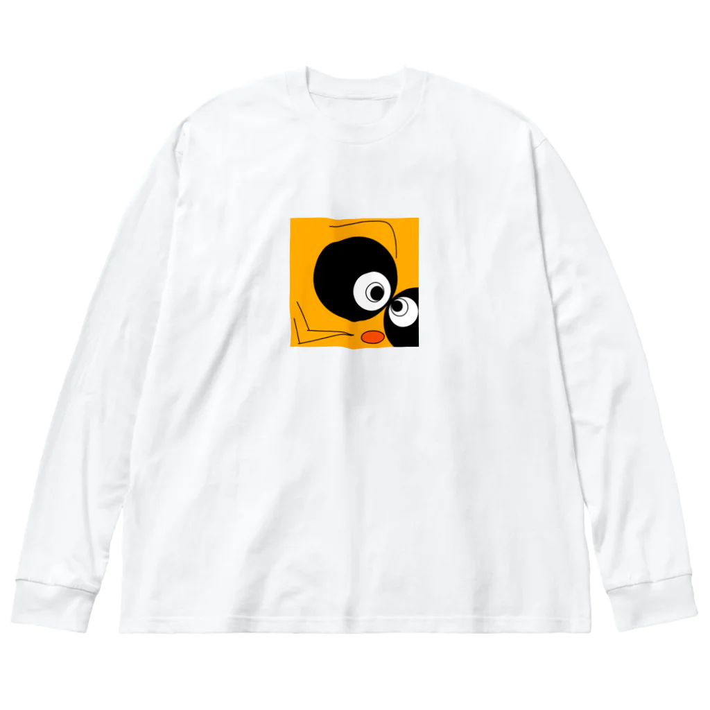 晴樹マートのガン見タヌキ Big Long Sleeve T-Shirt