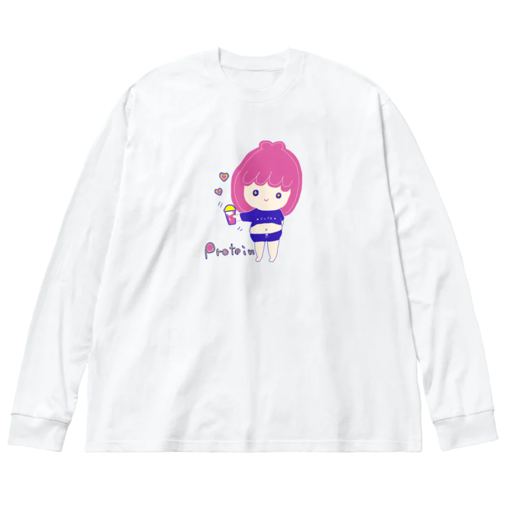 rurugirlのプロテイン女子 Big Long Sleeve T-Shirt