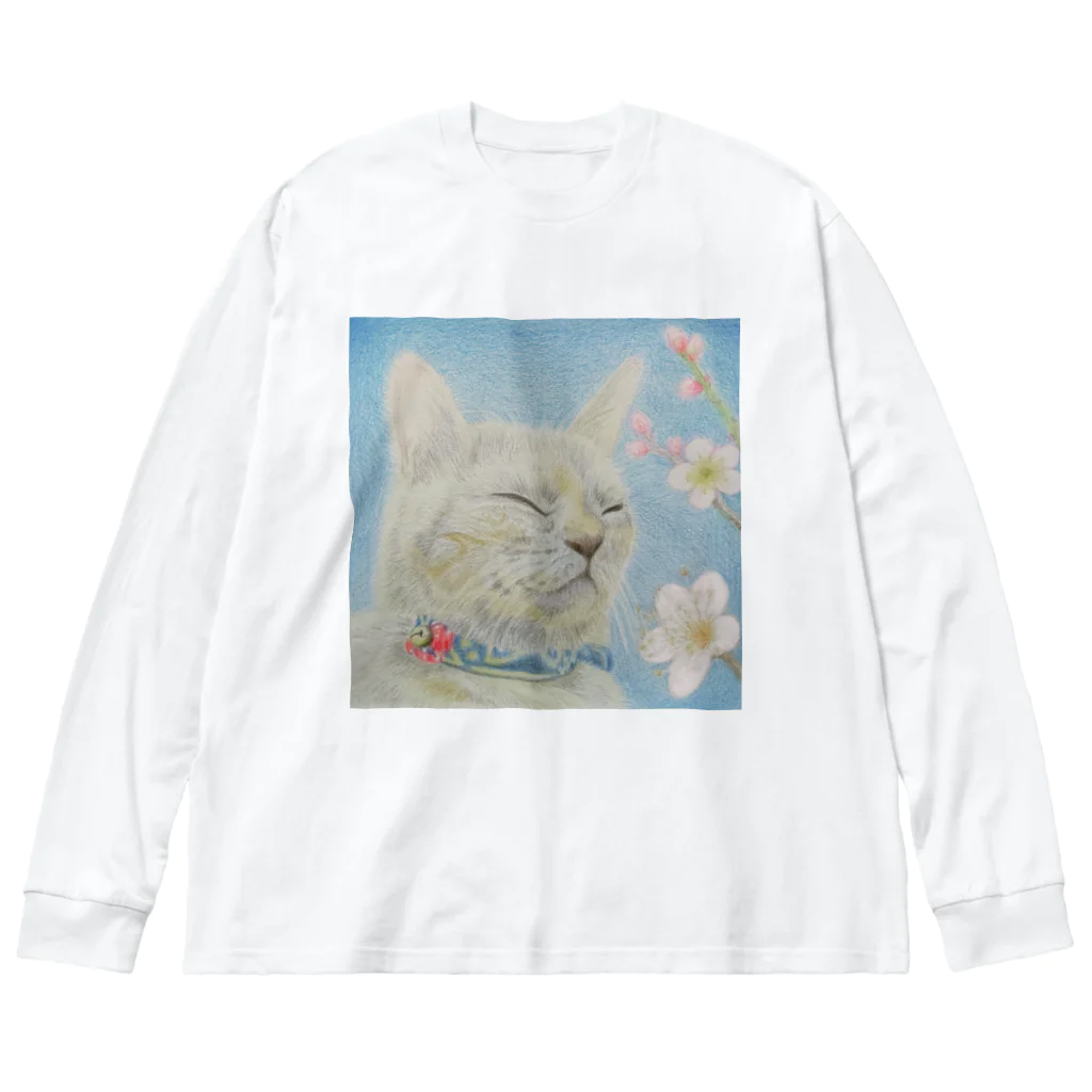 理絵のねこ ぬくぬく Big Long Sleeve T-Shirt