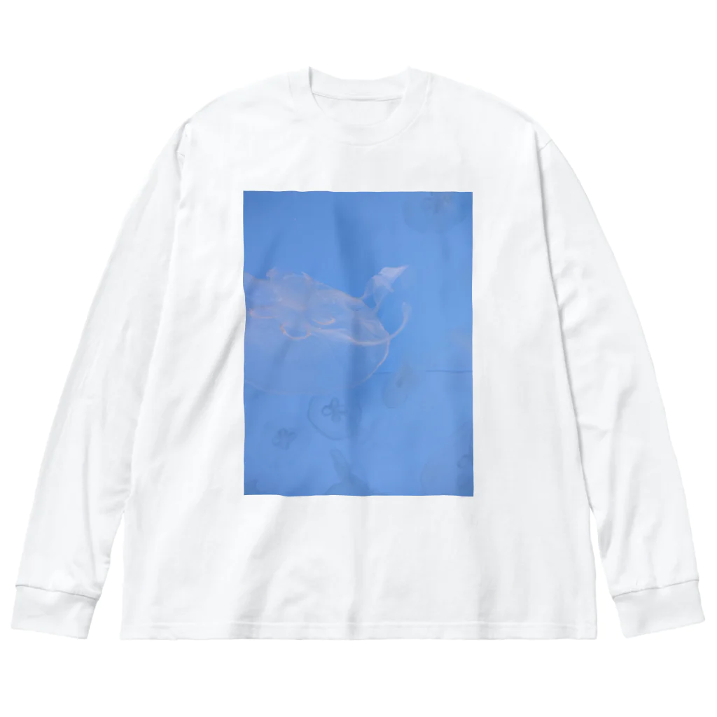 YURURIのくらげblue ビッグシルエットロングスリーブTシャツ