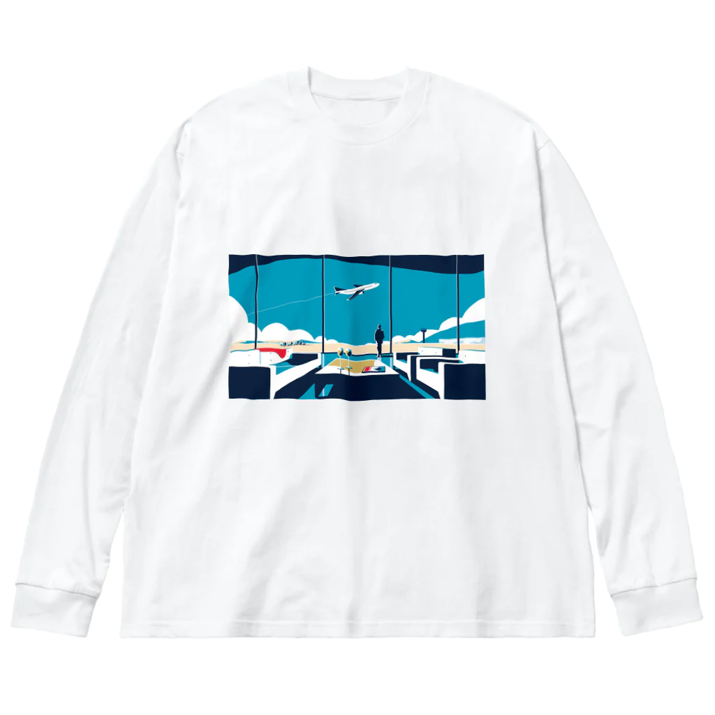 水風呂ざぶーんの旅行いきたい ビッグシルエットロングスリーブTシャツ