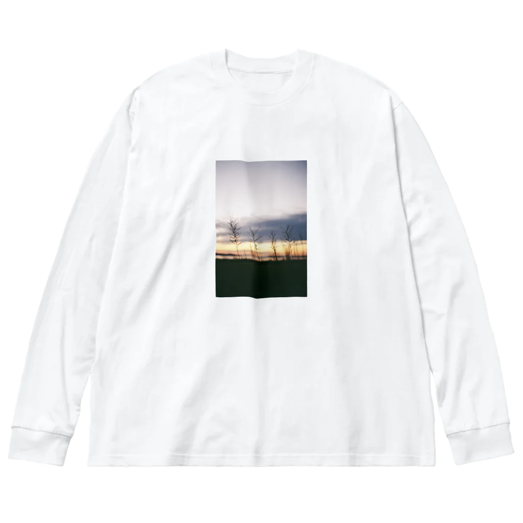 なぎの夕焼け ビッグシルエットロングスリーブTシャツ