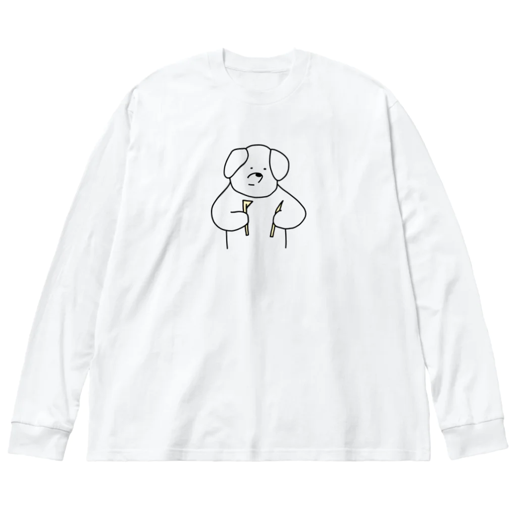 ＋Whimsyのわりばしいぬ ビッグシルエットロングスリーブTシャツ