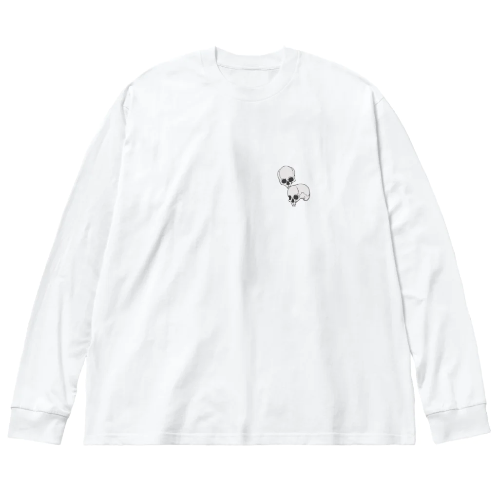 puikkoの伊藤若冲　髑髏（ワンポイント） Big Long Sleeve T-Shirt