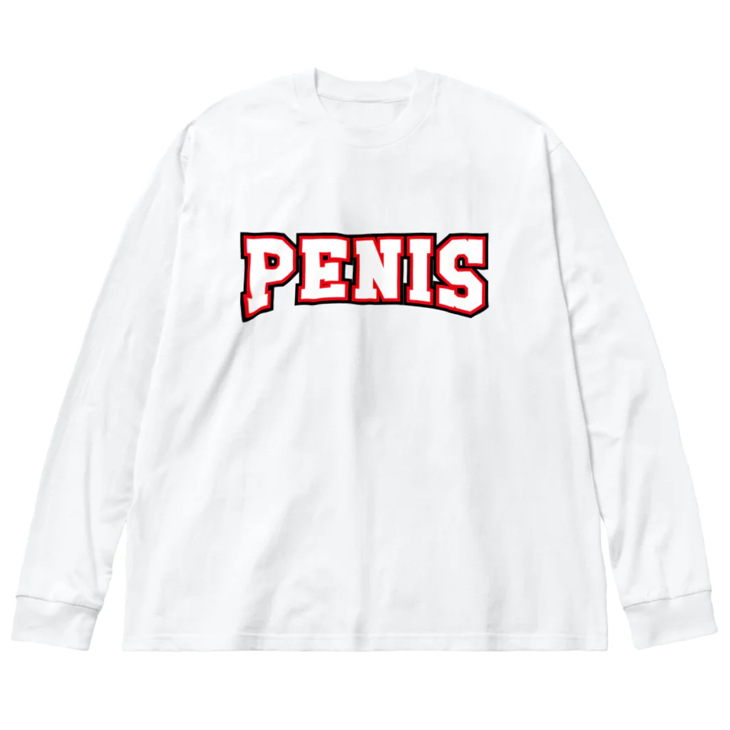 下ネタショップ『下品堂』のPENISロゴ ビッグシルエットロングスリーブTシャツ