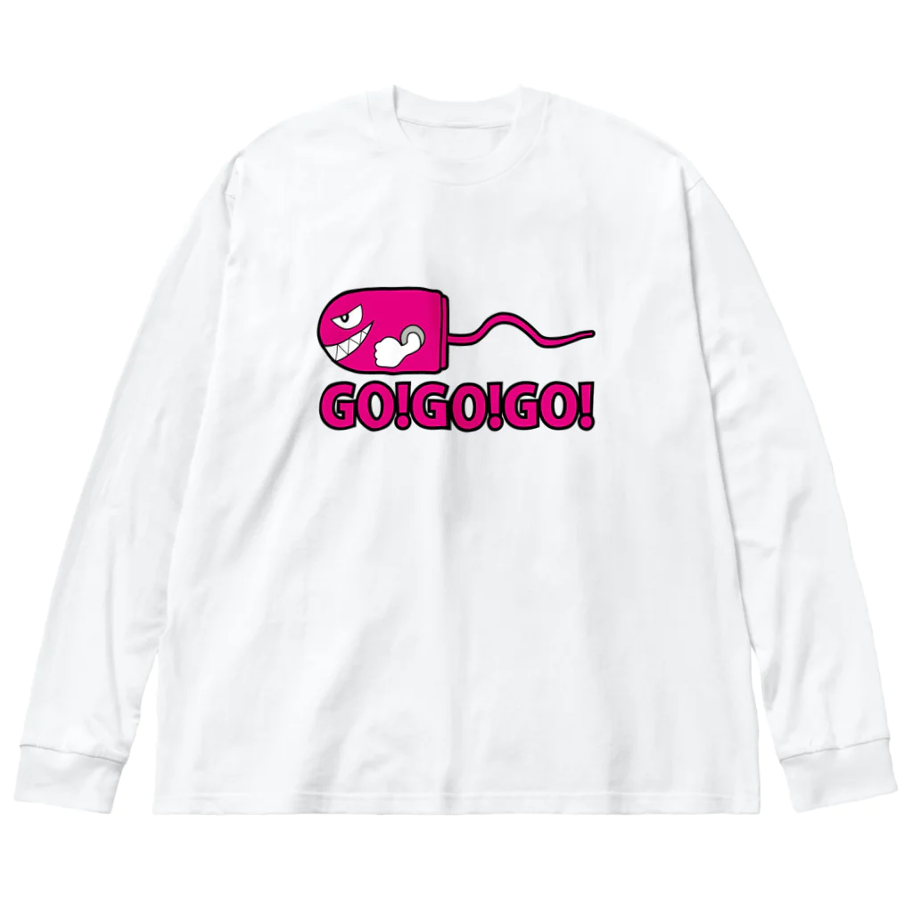 下ネタショップ『下品堂』のGO!GO!GO!生命の源！ ビッグシルエットロングスリーブTシャツ