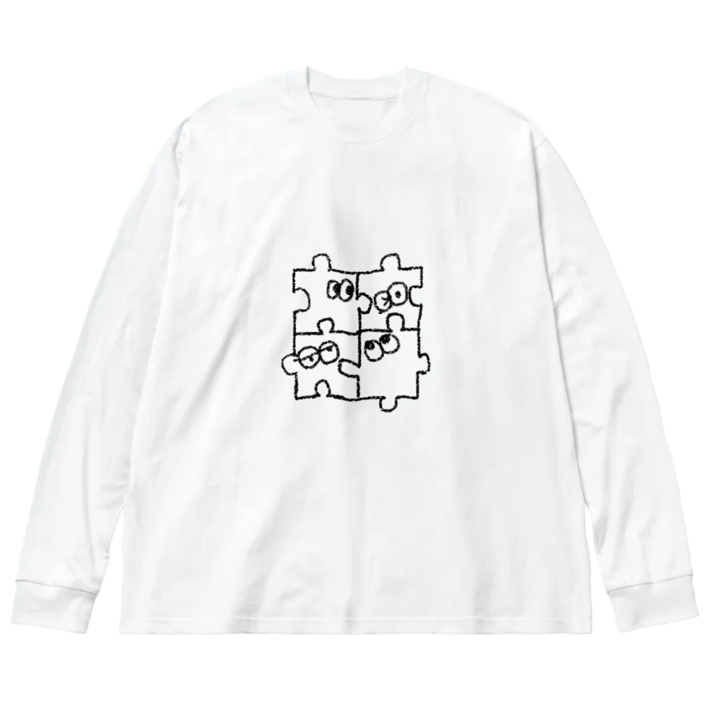 midobaziのパズルず ビッグシルエットロングスリーブTシャツ