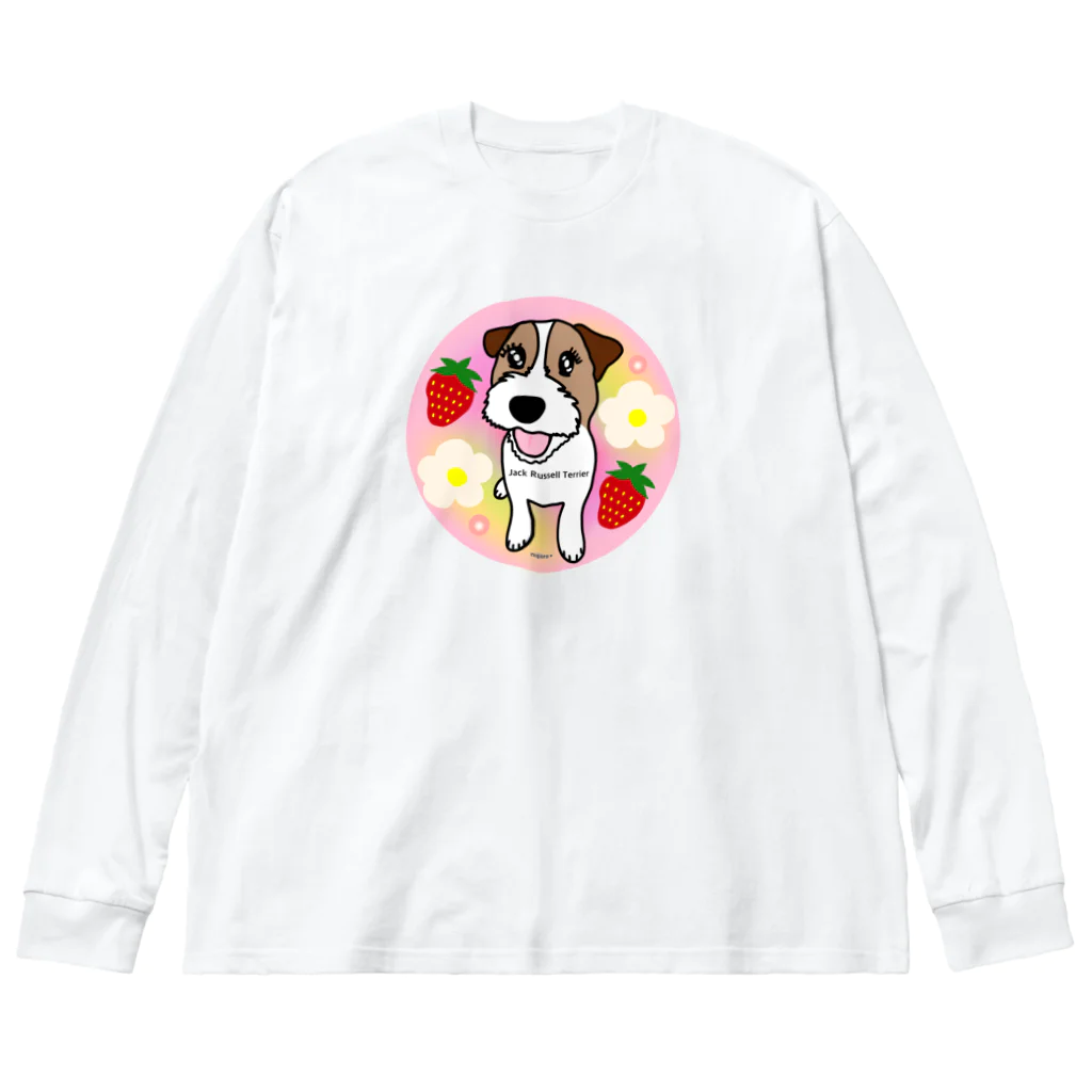 虹色PLUSの夢かわいいジャックラッセルテリア犬とフルーツ Big Long Sleeve T-Shirt