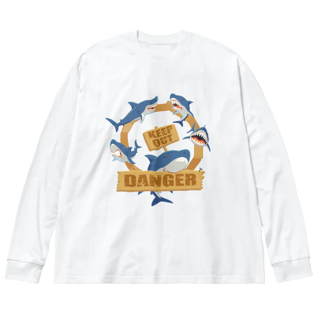 タバタ画房のKEEP OUT　カラーVer. Big Long Sleeve T-Shirt