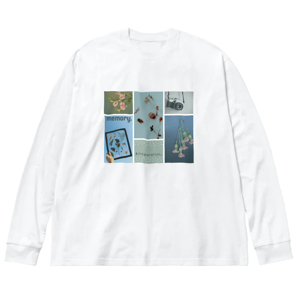 insparation｡   --- ｲﾝｽﾋﾟﾚｰｼｮﾝ｡のmemory｡ｾﾝﾁﾒﾝﾀﾙ･ﾌﾞﾙｰ ビッグシルエットロングスリーブTシャツ