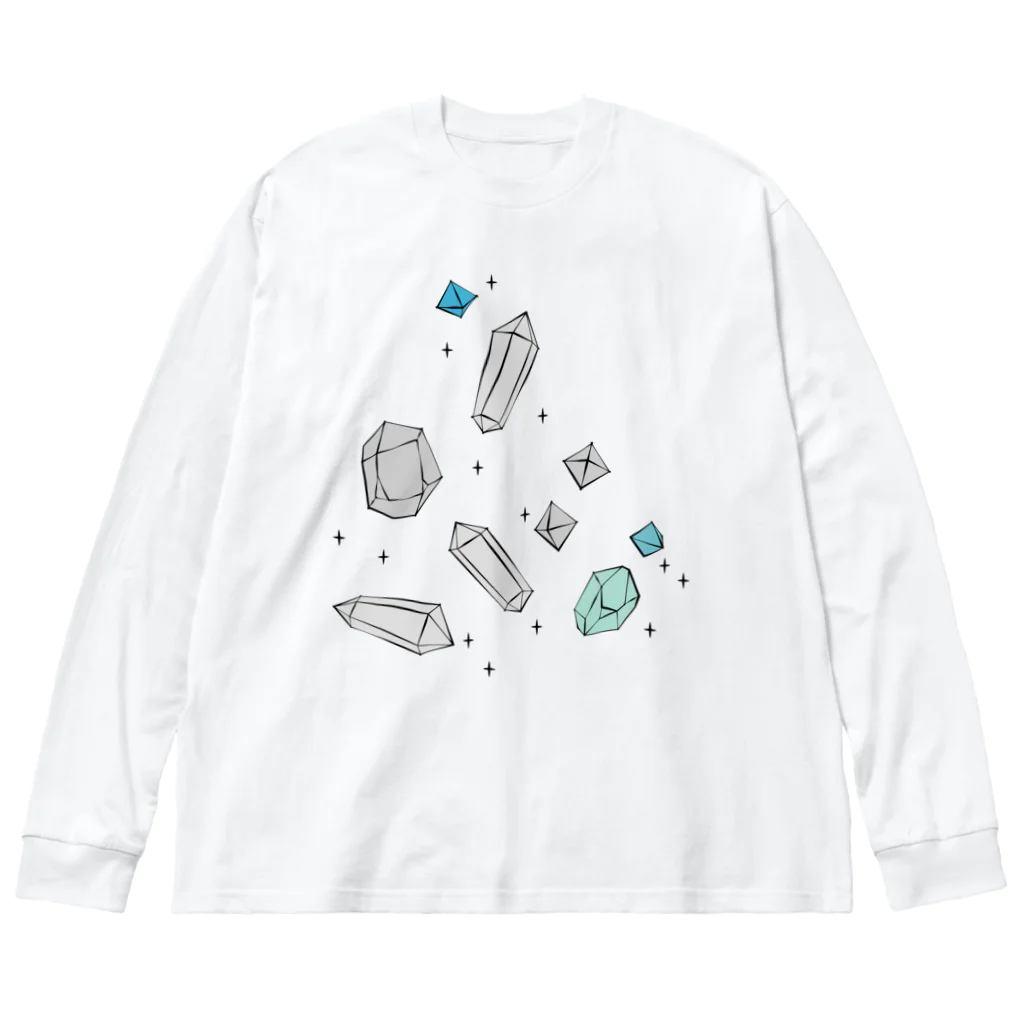 しまめの青い石 Big Long Sleeve T-Shirt