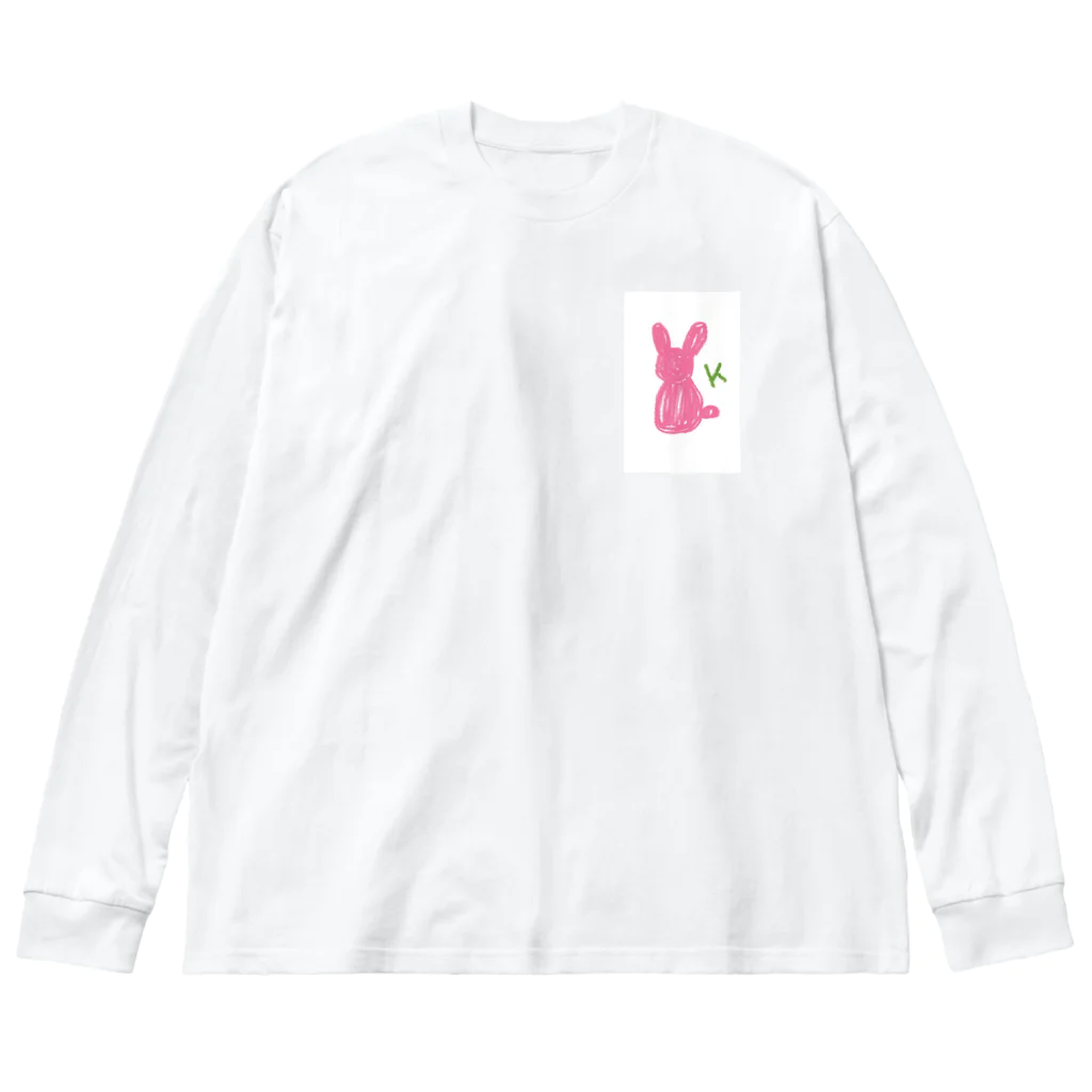 そらもようのイニシャルK ピンクうさぎ 後ろ姿🐰 Big Long Sleeve T-Shirt