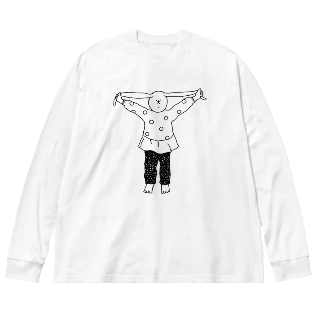 YUICHI design shopのびよーんウサギ ビッグシルエットロングスリーブTシャツ