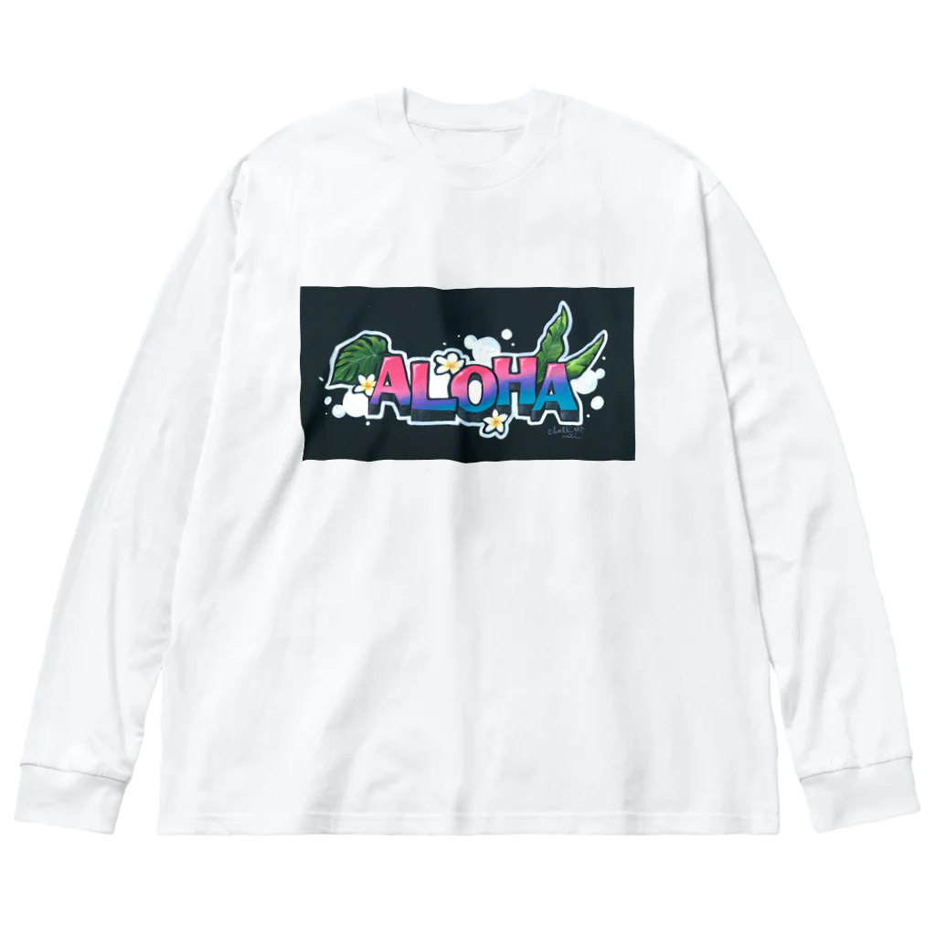 アトリエ チョークアートmili のアロハ文字チョークアート ビッグシルエットロングスリーブTシャツ