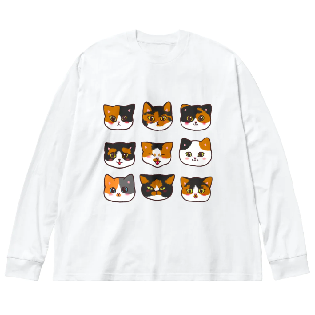 ふわにゃんshopのうちのミケちゃん ビッグシルエットロングスリーブTシャツ