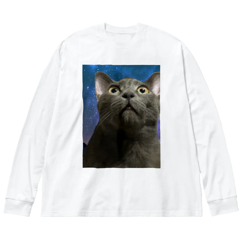 こんすけの灰色なびっくりした猫 Big Long Sleeve T-Shirt