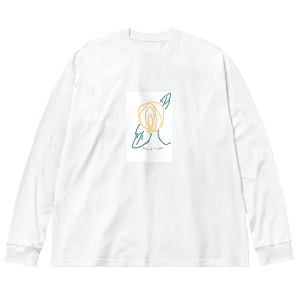 mariamiyakaのYellow ROSE シリーズ ビッグシルエットロングスリーブTシャツ