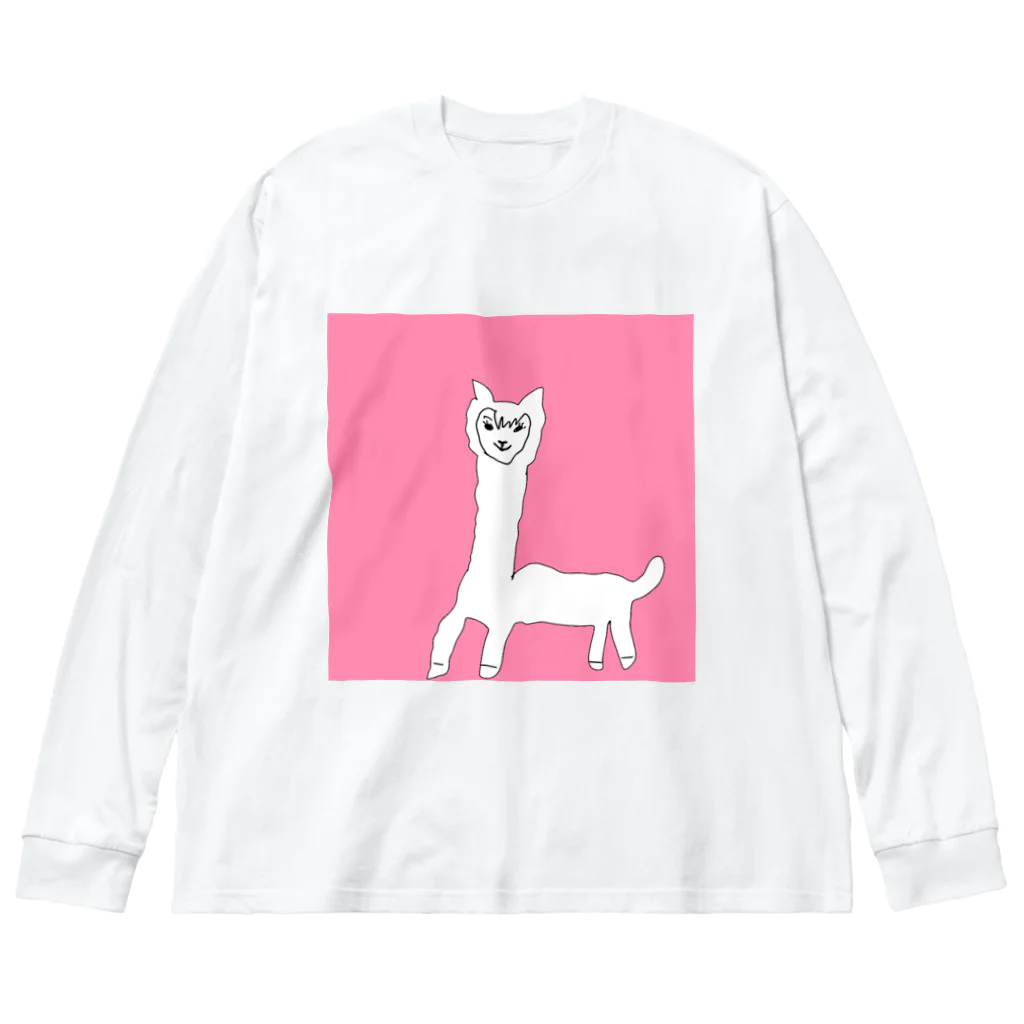 しらいちゃんお絵かきショップのアルパカさん ビッグシルエットロングスリーブTシャツ