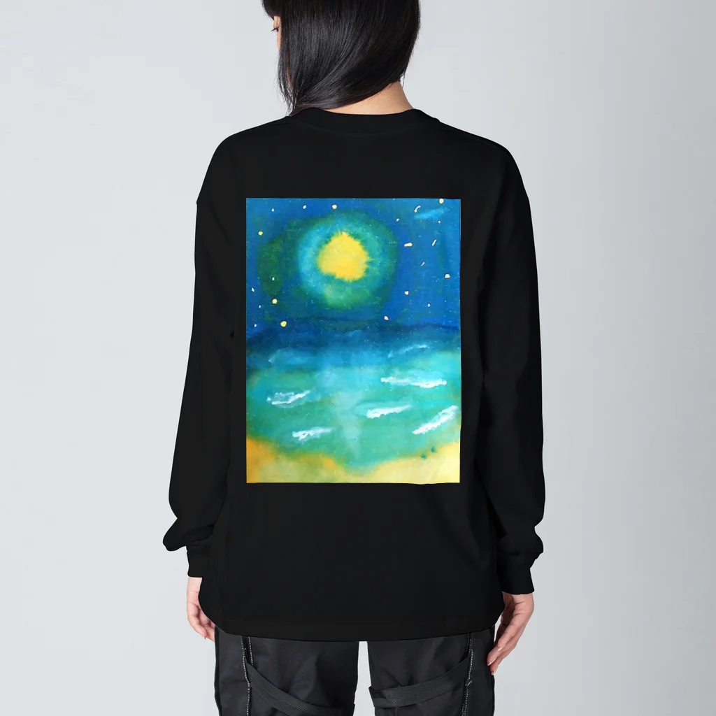 夢弦堂 へるにんのsea the moon ビッグシルエットロングスリーブTシャツ