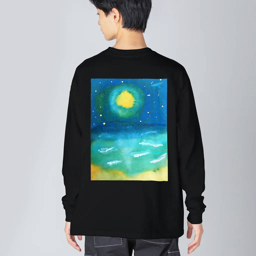 夢弦堂 へるにんのsea the moon ビッグシルエットロングスリーブTシャツ