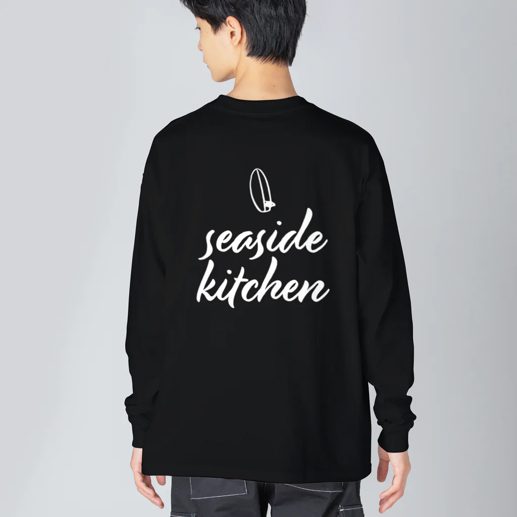 たつおと海子 公式ショップのSeasideKitchen（シンプル_ホワイト） ビッグシルエットロングスリーブTシャツ