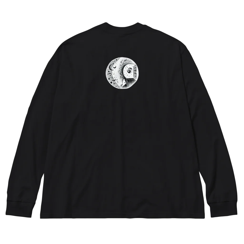 kazeou（風王）の孤独の月(AI生成)反転 Big Long Sleeve T-Shirt