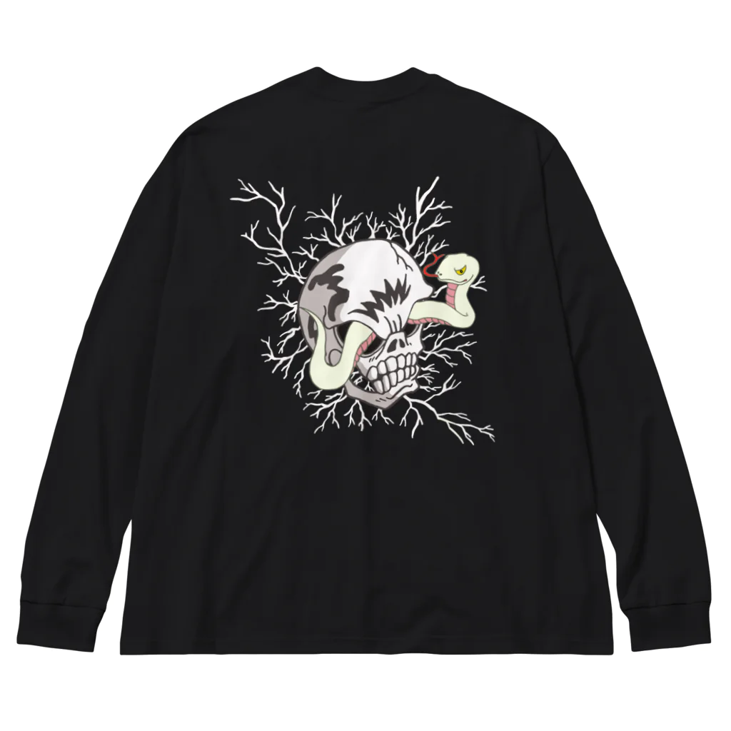 Siderunの館 B2の【両面プリント】骸骨と白蛇 2 Big Long Sleeve T-Shirt