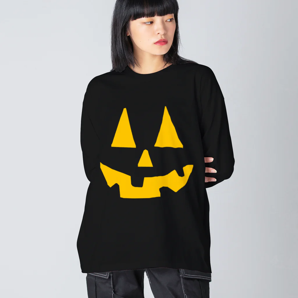 CIPANGOのハロウィン ジャック・オ・ランタン ブラックボディ Big Long Sleeve T-Shirt