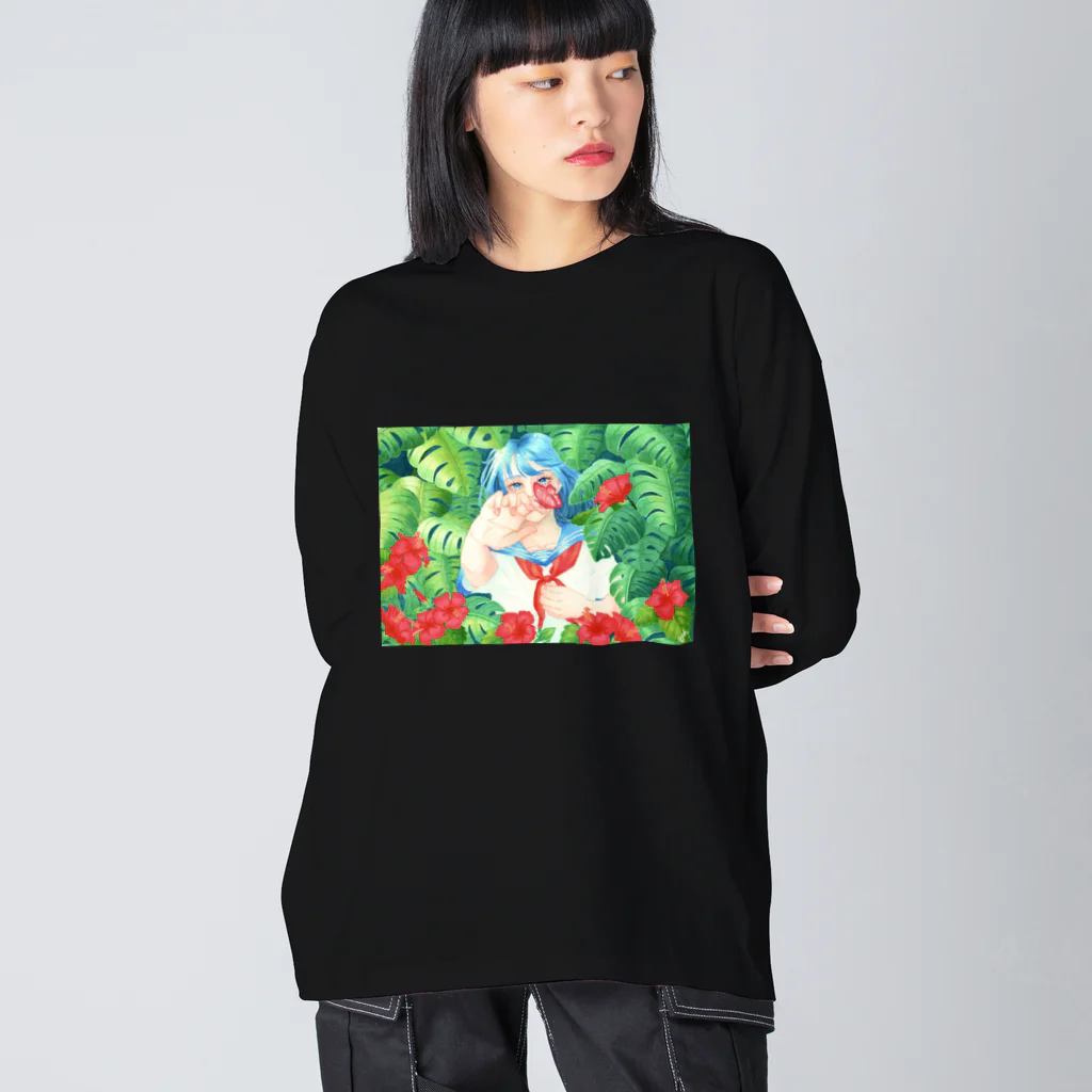 明星ヨウの夏の花 Big Long Sleeve T-Shirt