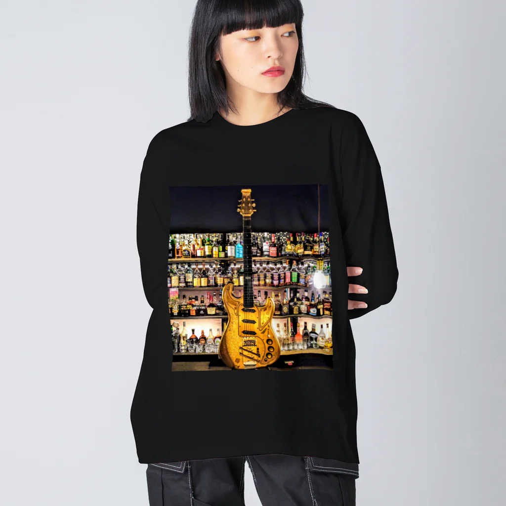 Rock★Star Guitar School 公式GoodsのGuitar & Alcohol ビッグシルエットロングスリーブTシャツ