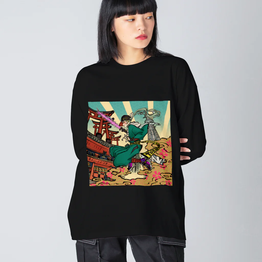 縷◈MADE◈紅のTOKYO NINJYA Big Long Sleeve T-Shirt