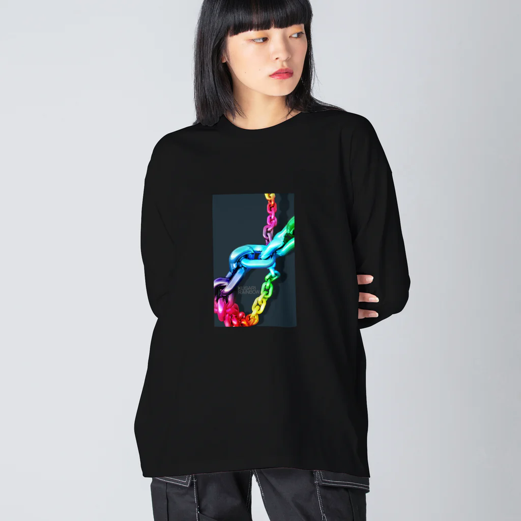 ナグラクラブ デザインのくさりレインボー4　sma Big Long Sleeve T-Shirt