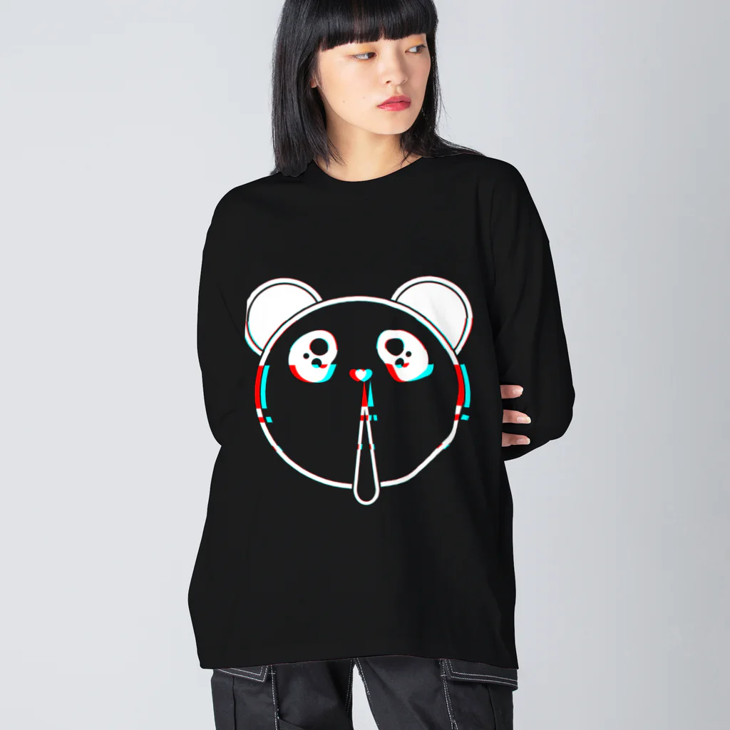 BIEN des PIENのBIEN des PIEN　ぴえんパンダ（グリッチ） Big Long Sleeve T-Shirt