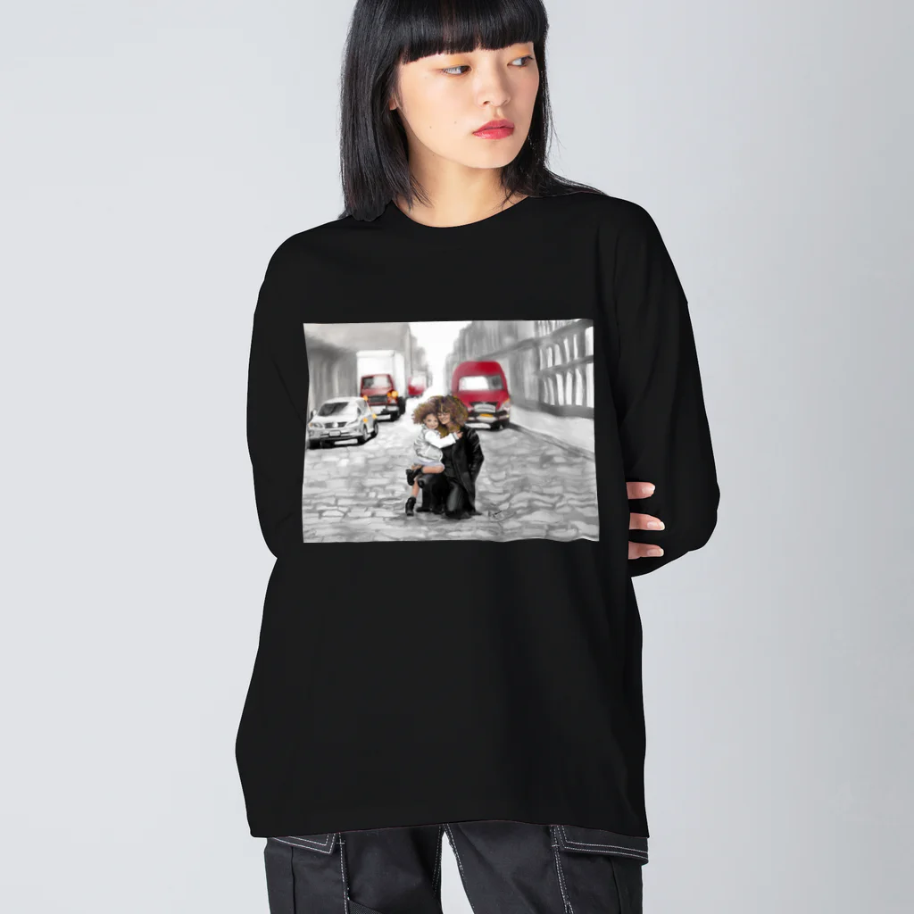 purusha ARTのMommy and Me💖 Big Long Sleeve T-Shirt